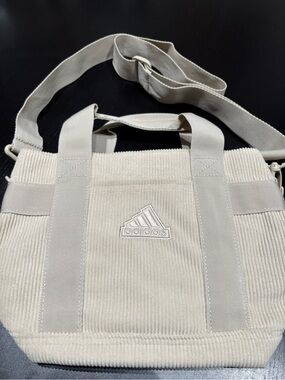 adidas Corduroy Mini Tote in Light Cream